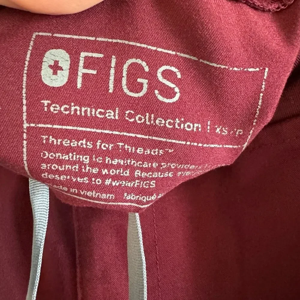 Figs Yola Skinny Scrub Pants Burgundy - Picture 8 of 9